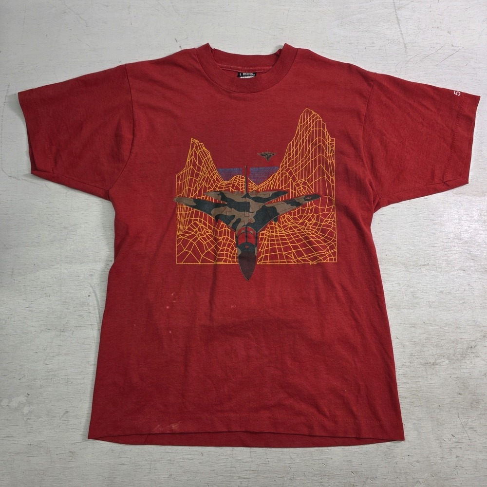 Vintage FB-111 Jet Red Shirt F-111 Airplane Bomber Aardvark 522 TFS USAF Men's L